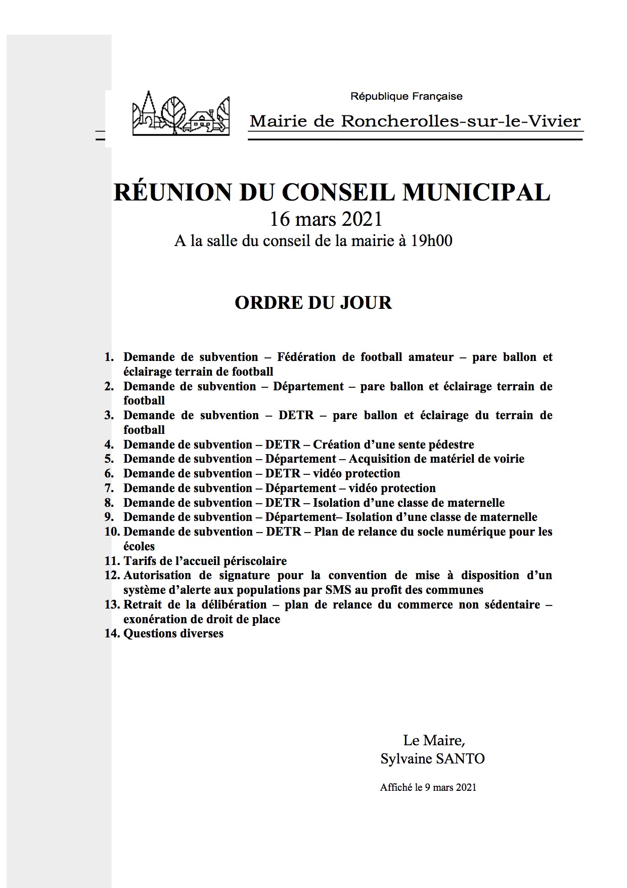 ORDRE DU JOUR CM 16032021